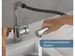 Schütte Sensor-Spültischarmatur Vital mit Herausziehbarem Auslauf Chrom