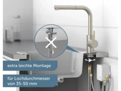 Schütte Sensor-Spültischarmatur Vital mit Herausziehbarem Auslauf Edelstahl