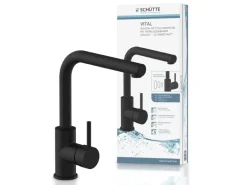 Schütte Sensor-Spültischarmatur Vital mit Herausziehbarem Auslauf Schwarz Matt