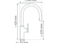 Schütte Spültischarmatur Blackpool Herausziehbarer Auslauf Graphit Matt