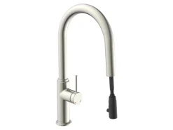 Schütte Spültischarmatur Blackpool mit herausziehbarer Haarbrause Edelstahloptik