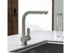 Schütte Spültischarmatur mit Herausziehbarem Auslauf London Edelstahloptik