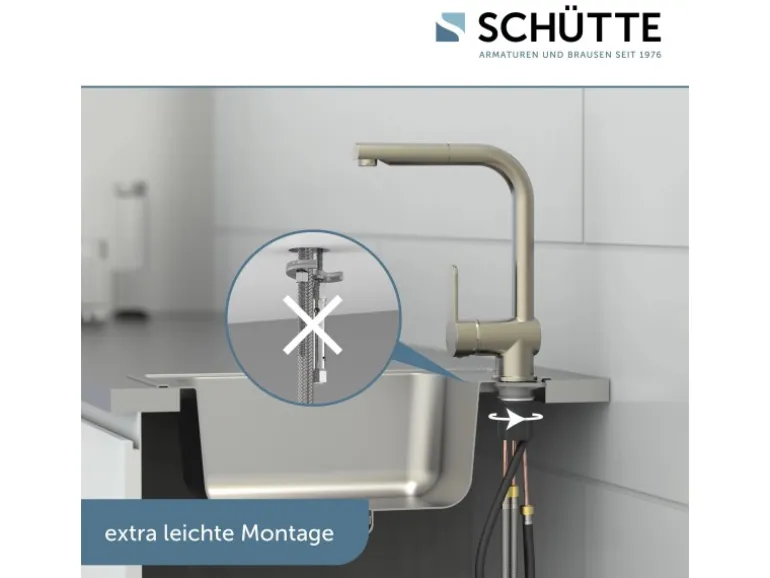Schütte Spültischarmatur mit Herausziehbarem Auslauf London Edelstahloptik