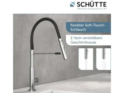 Schütte Spültischarmatur mit Soft-Touch Schlauch Stilo Chrom-Schwarz