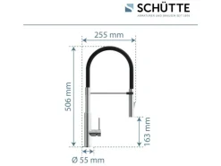 Schütte Spültischarmatur mit Soft-Touch Schlauch Stilo Chrom-Schwarz
