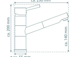 Schütte Spültischarmatur mit Herausziehbarem Auslauf Unicorn Edelstahloptik