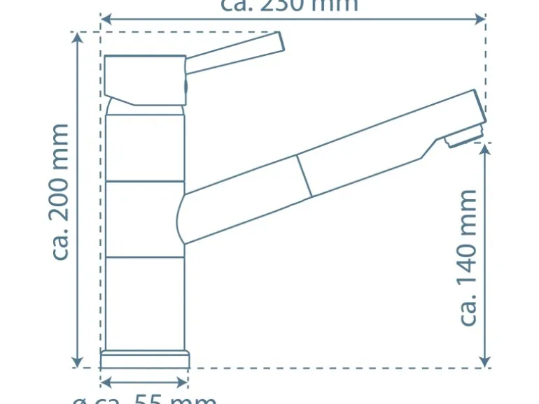 Schütte Spültischarmatur mit Herausziehbarem Auslauf Unicorn Edelstahloptik