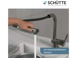 Schütte Spültischarmatur mit Herausziehbarem Auslauf London Graphit Matt