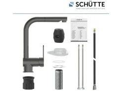 Schütte Spültischarmatur mit Herausziehbarem Auslauf London Graphit Matt