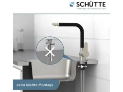 Schütte Spültischarmatur Rio Edelstahloptik Schwarz Matt