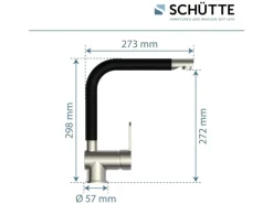 Schütte Spültischarmatur Rio Edelstahloptik Schwarz Matt