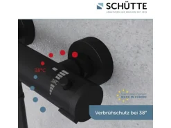 Schütte Thermostat Duscharmatur London Schwarz Matt