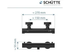 Schütte Thermostat Duscharmatur London Schwarz Matt