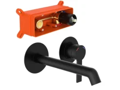 Schütte Waschtischarmatur Los Angeles für Wandmontage Schwarz Matt