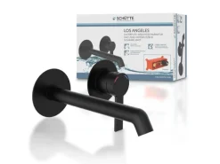 Schütte Waschtischarmatur Los Angeles für Wandmontage Schwarz Matt