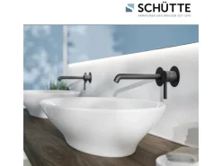Schütte Waschtischarmatur Los Angeles für Wandmontage Schwarz Matt