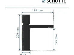 Schütte Waschtischarmatur New York Schwarz Matt