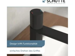 Schütte Waschtischarmatur New York Schwarz Matt