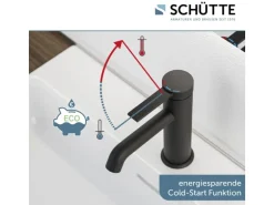 Schütte Waschtischarmatur Los Angeles Schwarz Matt