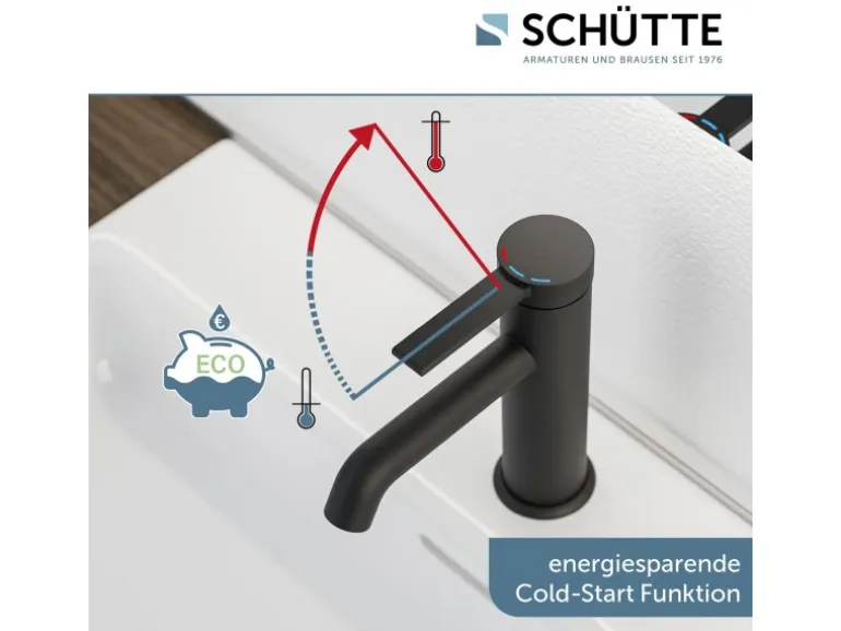 Schütte Waschtischarmatur Los Angeles Schwarz Matt