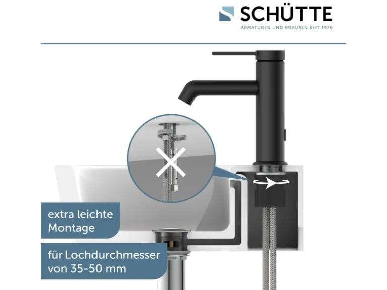 Schütte Waschtischarmatur Los Angeles Schwarz Matt