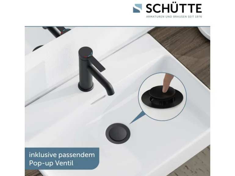 Schütte Waschtischarmatur Los Angeles Schwarz Matt