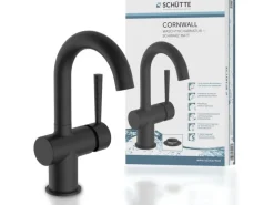 Schütte Waschtischarmatur Cornwall Schwarz Matt
