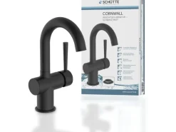 Schütte Waschtischarmatur Cornwall Schwarz Matt