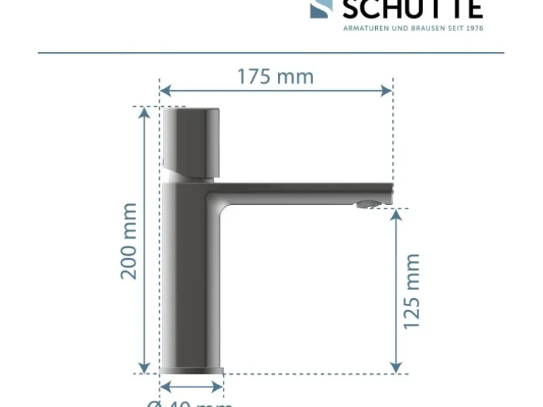 Schütte Waschtischarmatur New York Graphit Matt