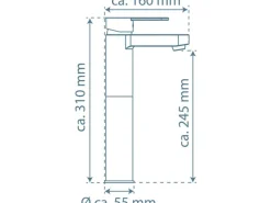 Schütte Waschtischarmatur Elephant für Aufsatzwaschbecken Chrom