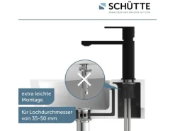 Schütte Waschtischarmatur Manhattan Schwarz Matt