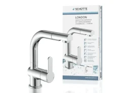 Schütte Waschtischarmatur London mit Herausziehbarer Haarbrause Chrom