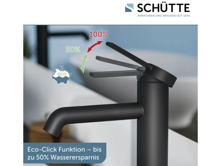 Schütte Waschtischarmatur Los Angeles für Aufsatzwaschbecken Schwarz Matt