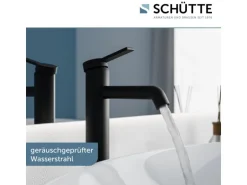 Schütte Waschtischarmatur Los Angeles für Aufsatzwaschbecken Schwarz Matt