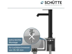 Schütte Waschtischarmatur Los Angeles für Aufsatzwaschbecken Schwarz Matt