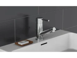 Schütte Waschtischarmatur Cornwall mit Herausziehbarer Haarbrause Chrom