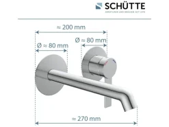 Schütte Waschtischarmatur Los Angeles für Wandmontage Chrom