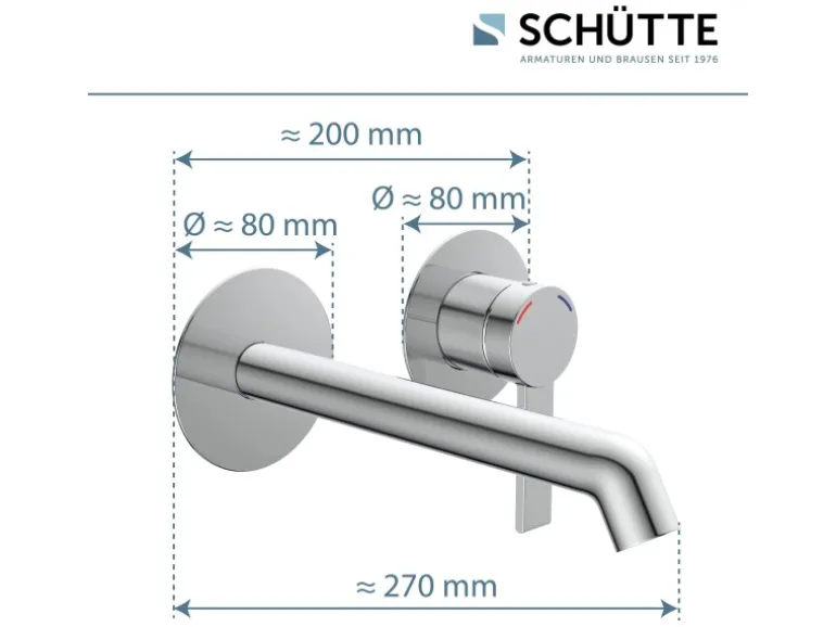 Schütte Waschtischarmatur Los Angeles für Wandmontage Chrom