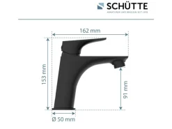 Schütte Waschtischarmatur Boston Schwarz Matt