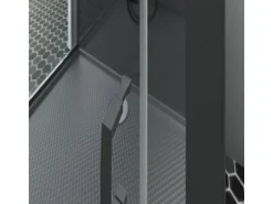 Schulte ExpressPlus Komplettdusche-Schiebetür Bali Mattschwarz 215 cm x 115 cm