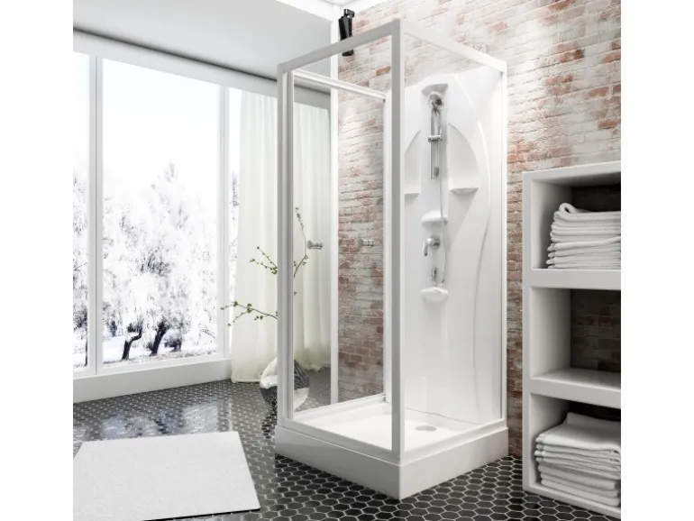 Schulte Komplettduschkabine Juist mit Schiebetür Weiß 210x90x90 cm