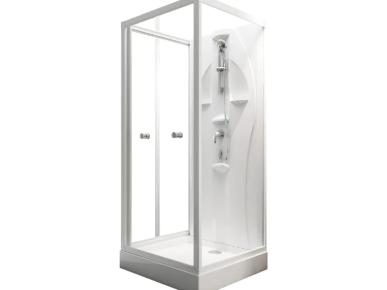 Schulte Komplettduschkabine Juist mit Schiebetür Weiß 210x90x90 cm