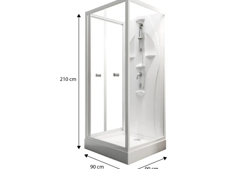 Schulte Komplettduschkabine Juist mit Schiebetür Weiß 210x90x90 cm