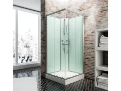 Schulte Komplettduschkabine Korfu II Alu-Natur Hellgrün 89 x 89 x 202 cm