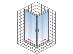 Schulte Komplettduschkabine Korfu II Alu-Natur Hellgrün 89 x 89 x 202 cm