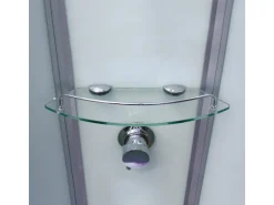 Schulte Komplettduschkabine Korfu II Alu-Natur Hellgrün 89 x 89 x 202 cm