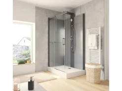 Schulte Komplettduschkabine Korsika mit Schiebetür Mattschwarz 120 x 80 x 220 cm