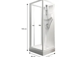 Schulte Komplettduschkabine Juist mit Schiebetür Weiß 190x80x80 cm