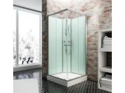 Schulte Komplettduschkabine Korfu II mit Boiler Pumpe Alu Hellgrün