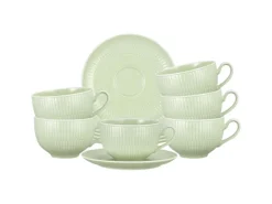 Seltmann Weiden Amina Milchkaffeetasse mit Untertasse 350 ml 6er Set Seladon